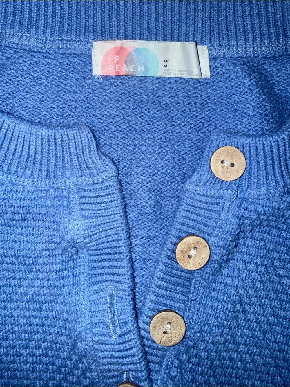 Free People Hailee Waffle Knit Set Blue medium - Picture 3 of 4